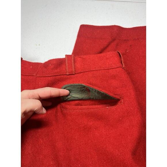 Vintage 50's North Country Men's Red Pants USA Minnesota Saint Paul hunting Wool - Picture 10 of 10